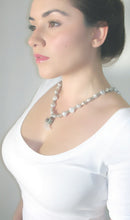 Cultured pearls & Horn Pendant Necklace.