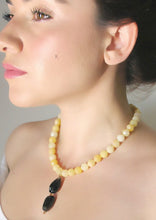 Yellow Jade & Smokey Quartz Necklace