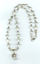 Cultured pearls & Horn Pendant Necklace.