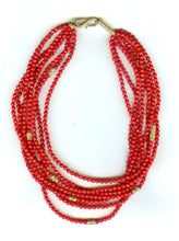 Coral Multi-Strand Necklace.